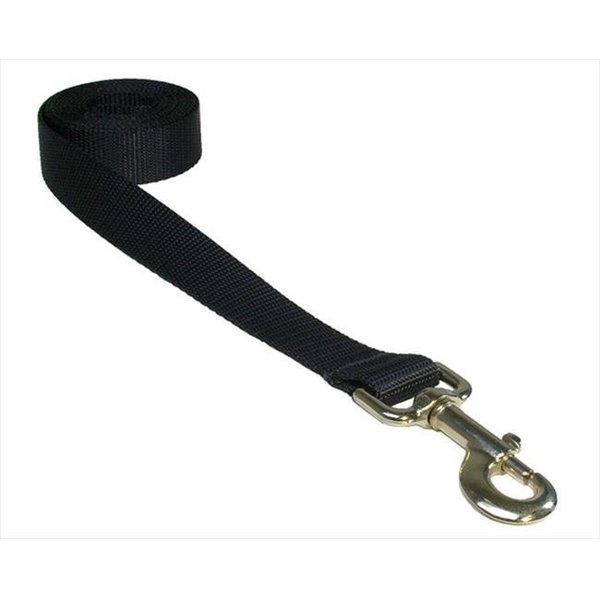Sassy Dog Wear Sassy Dog Wear SOLID BLACK LG-L 6 ft. Nylon Webbing Dog Leash; Black - Large SOLID BLACK LG-L